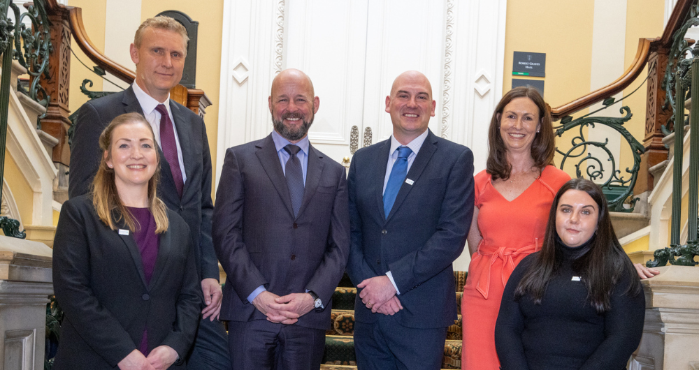 Breda Kiernan, Chief Operating Officer, Insight; Joseph Moore, Principal Officer, Innovation, Research and Development Policy; Prof Philip Nolan, CEO, SFI; Prof Noel O'Connor, CEO, Insight; Siobhán Roche, Director of Science for the Economy, SFI; Yvonne Smyth, Pre-Award Grants Manager, Insight